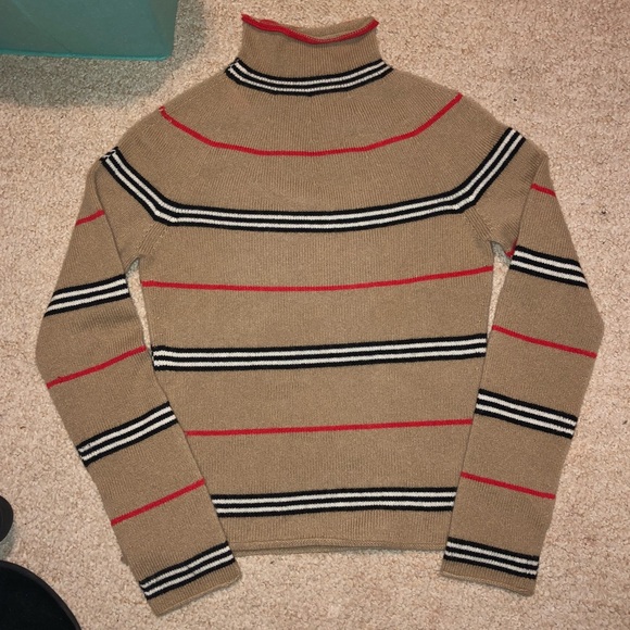 Burberry Icon Striped Cashmere Turtleneck Sweater - Picture 6 of 8